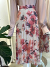 salmon printed skirt