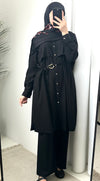 Black summer long pants set
