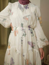 Organza offwhite floral dress