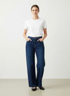 Navy wide denim pants