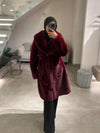 Bordeaux italian fur coat FW26