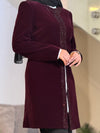 Burgundy velvet long blazer FW26