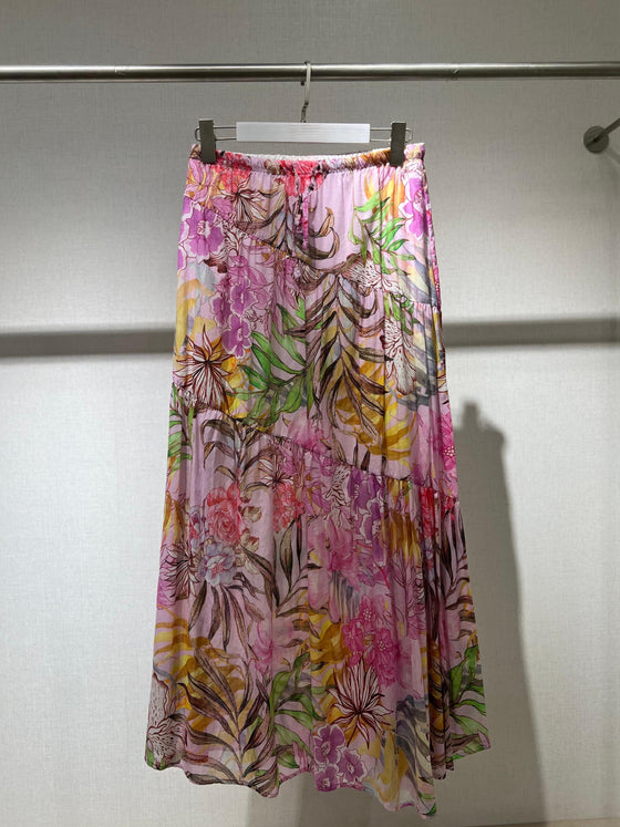 cotton Italian printed floral skirt