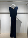 Italian pleated navy dress