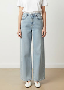  light blue wide denim pants