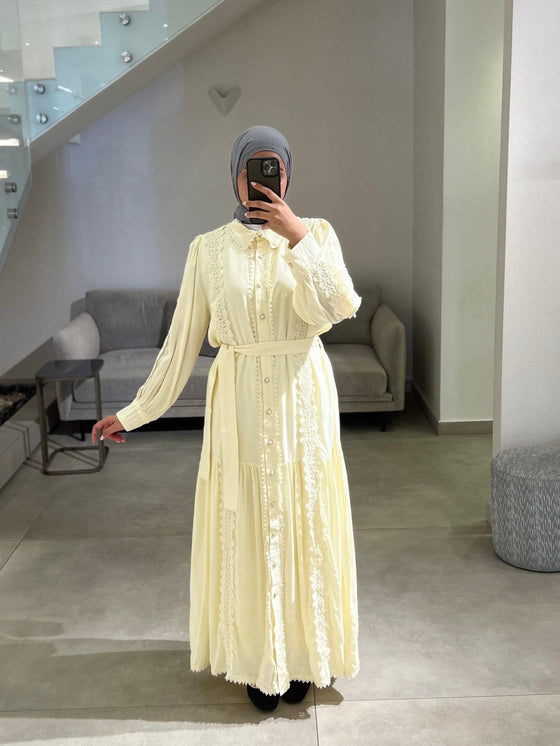 Cream crochet dress