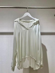  italy silk offwhite shirt