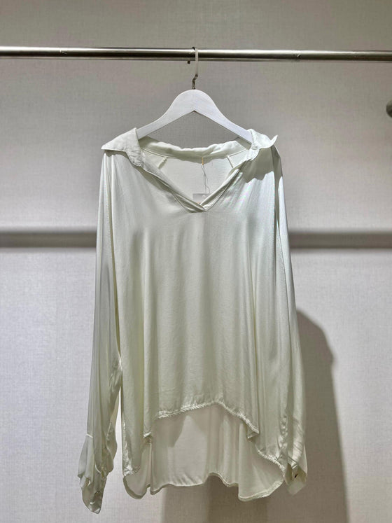 italy silk offwhite shirt