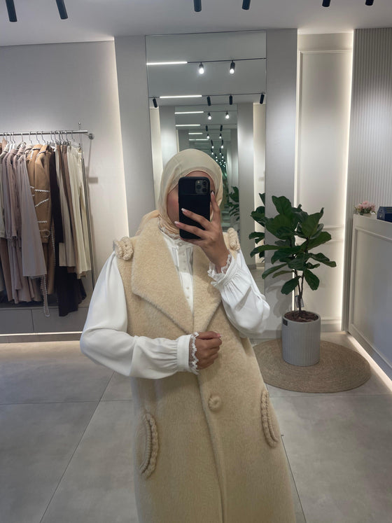 Mohair beige vest