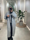 Long light  grey wool cardigan