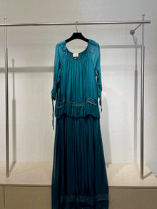  turquoise  silk Italian  dress