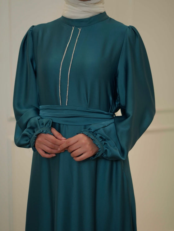 Turquoise evening dress
