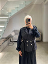 Maxi black vested dress