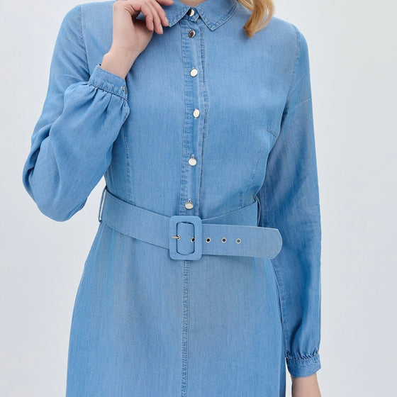 Nihan light denim maxi dress