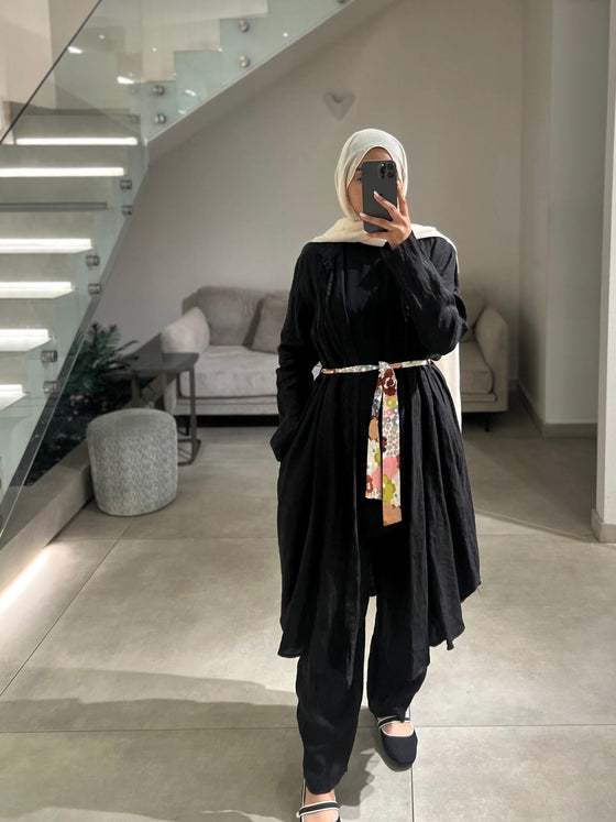 italian linen black set