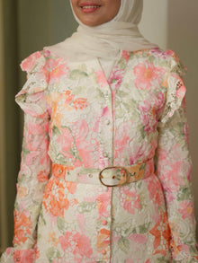  White print crochet floral dress