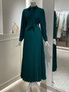 Emerald green pleated skirt