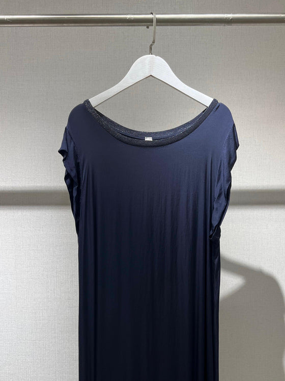 Italy silk navy  dress
