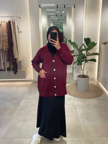  Burgundy cardigan