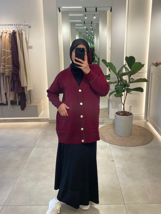 Burgundy cardigan