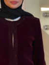 Burgundy velvet long blazer FW26