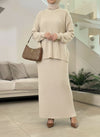 Beige skirt set FW26