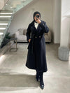 Black italian joukh coat FW26