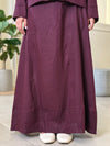 linen burgundy skirt set FW26