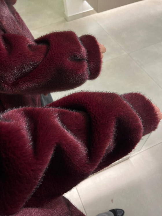 Fur bordeaux jacket FW26