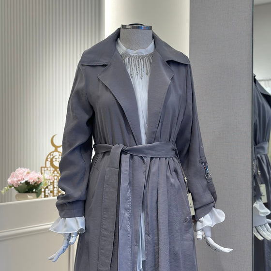 grey long cardigan
