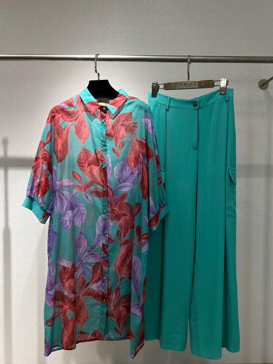 Aqua printed Italian set