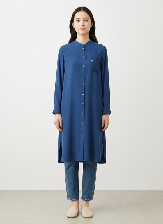 Nihan blue long shirt
