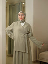 Olive kimono skirt set