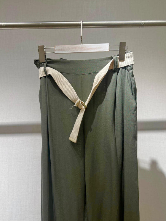 Italy linen olive green pants