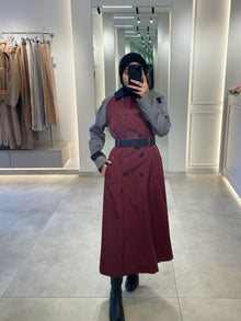  Burgundy trench coat FW25