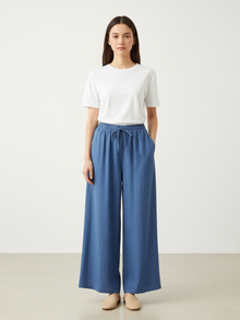  Italy linen blue  pants