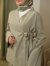 Olive kimono skirt set