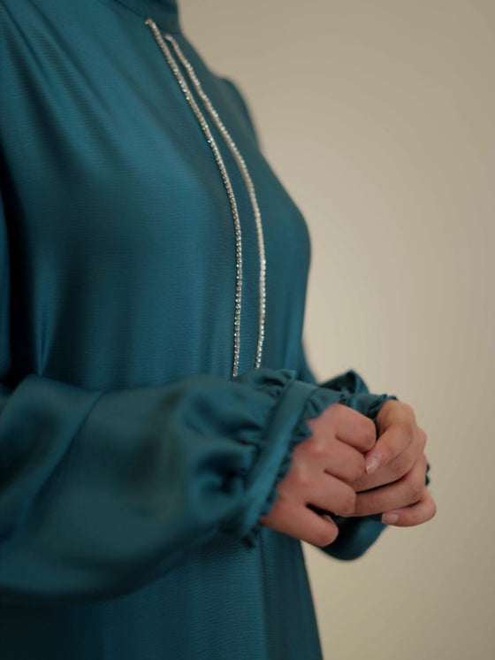 Turquoise evening dress