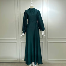  Emerald pleated sleeves evening dress