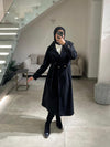 Black italian joukh coat FW26