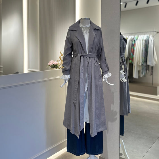 grey long cardigan