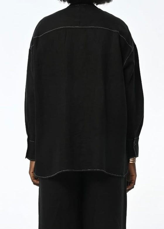 Linen black &white shirt