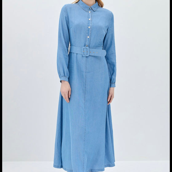 Nihan light denim maxi dress