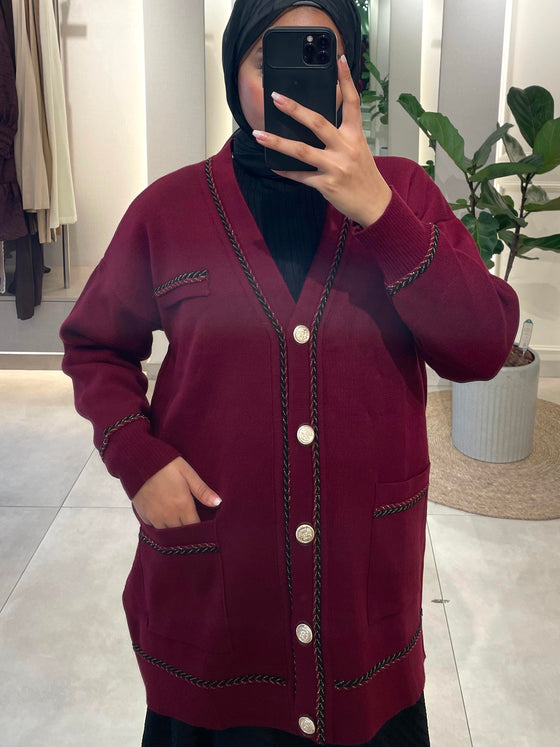Burgundy cardigan