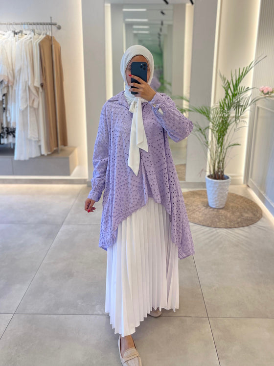 italian crochet shirt dress