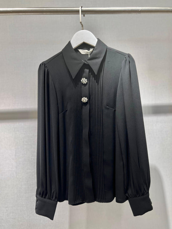 Black silver buttoned shirt
