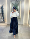 Navy pleated skirt