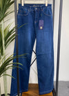 Wide dark denim pants