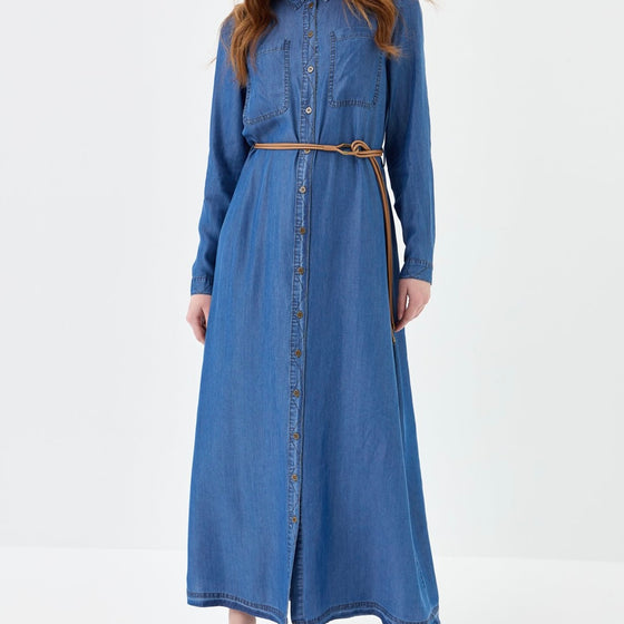 Nihan dark denim maxi dress