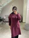 Armine burgundy basic top FW26